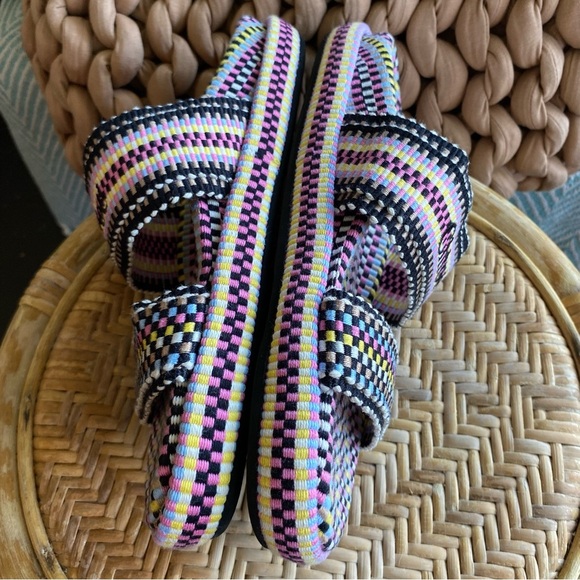 Chloe Rori Sandals Woven Cotton Colourful Slides Slip On Embroidered Rare HTF - Picture 7 of 14
